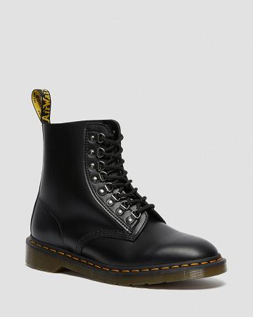 Dr Martens 1460 Pascal Verso Smooth Læder Snørestøvler Herre Sort | DK 528TCE